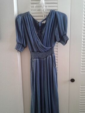 Habitual Blue Kids Jumpsuit with Smocked Waist